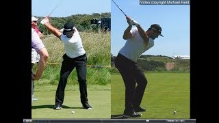 Jon Rahm golf swing  Long Iron faceon amp downtheline July 2017 [upl. by Eduj]