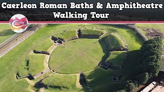 CAERLEON ROMAN BATHS amp AMPHITHEATRE WALES  Walking Tour  Pinned on Places [upl. by Sybyl]