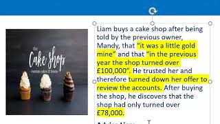 How to apply misrepresentation Liam cupcake scenario [upl. by Duston]