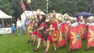 Roman Reenactment at the Amphitheatre in Caerleon Marching In [upl. by Karleen]