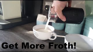 How to Get More Froth from Your Nespresso Coffee Aeroccino  Nespresso tips and help [upl. by Gnahc]