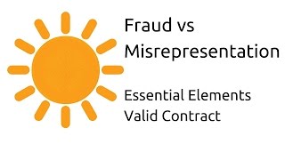 Fraud vs Misrepresentation  Other Essential Elements of a Valid Contract  CA CPT  CS amp CMA [upl. by Dlorej585]